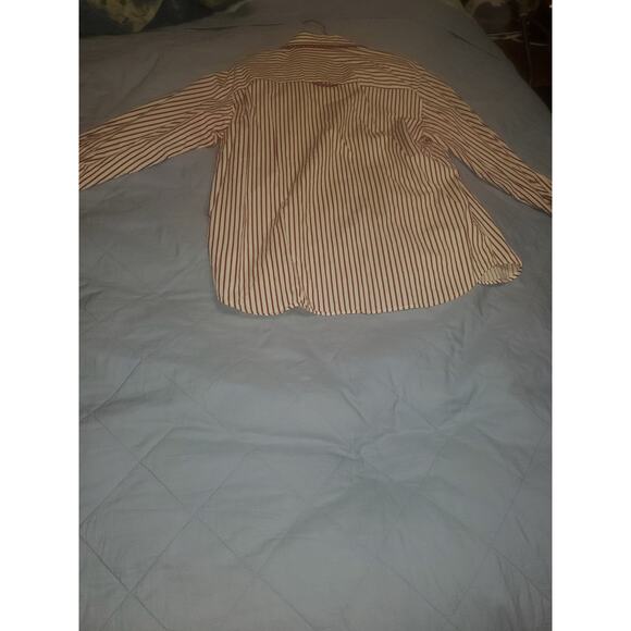 Red and White Striped Women's Dress Shirt by Capacity Petites size P/L - Picture 2 of 3
